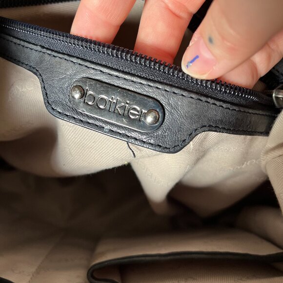 Botkier Dark Grey Leather Ruched Zipper Multi-Pocket Hobo Bag w Dustbag - Picture 6 of 8